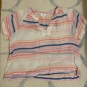 Striped linen beach shirt